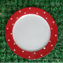 Haonai 10.5 inch ceramic plate new design with especial printing ceramic dinner plate, for home dinner plate ceramic plate